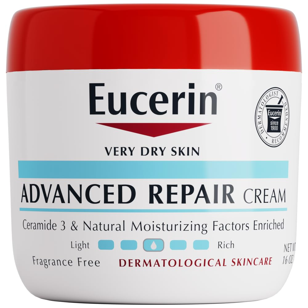 Eucerin Advanced Repair Body Cream for Very Dry Skin, Fragrance Free Daily Body