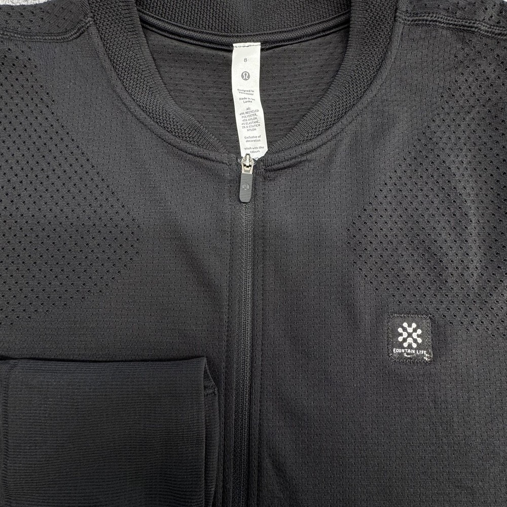 Lululemon Pullover Womens 8 Black Swiftly Midweight Half Zip Long Sleeve Running