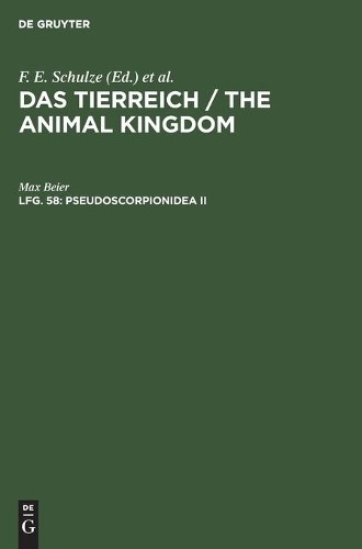 Max Beier Pseudoscorpionidea II (Hardback)