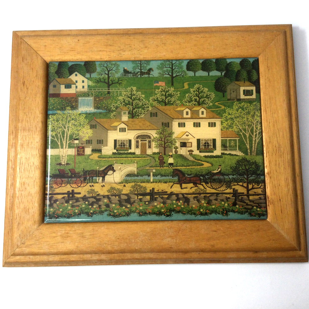 Georgina's Country Creation Vintage Wall Hanging Ceramic Picture Country Scene