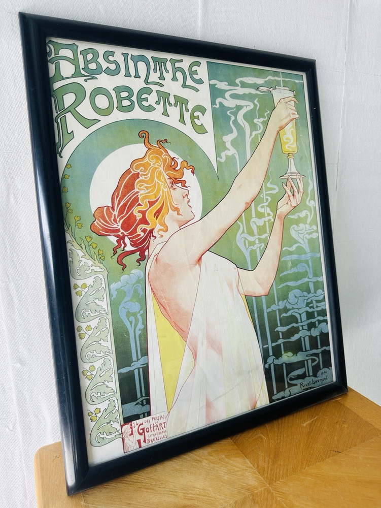 Absinthe Robette Framed Poster Print by Privat Livemont Art Nouveau-image