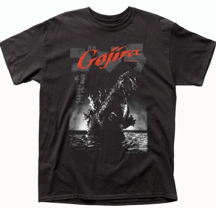 Godzilla Gojira Mens T Shirt Cult Classic Monster Movie Tee Black