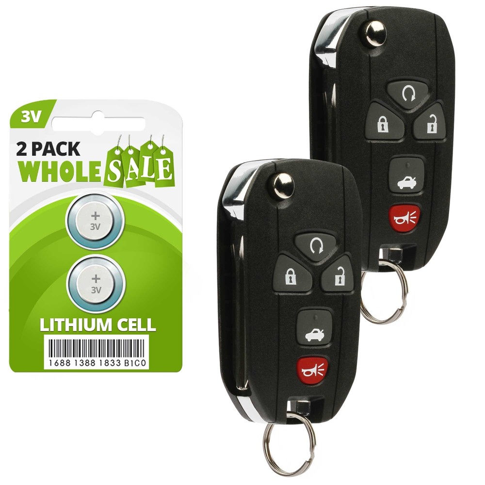 2 Replacement For 2006 2007 2008 2009 Chevrolet Impala Flip Key Fob Remote