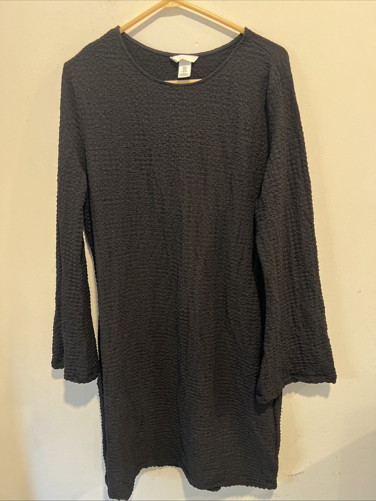 H&M Women’s Black Textured Jersey Dress Size XL