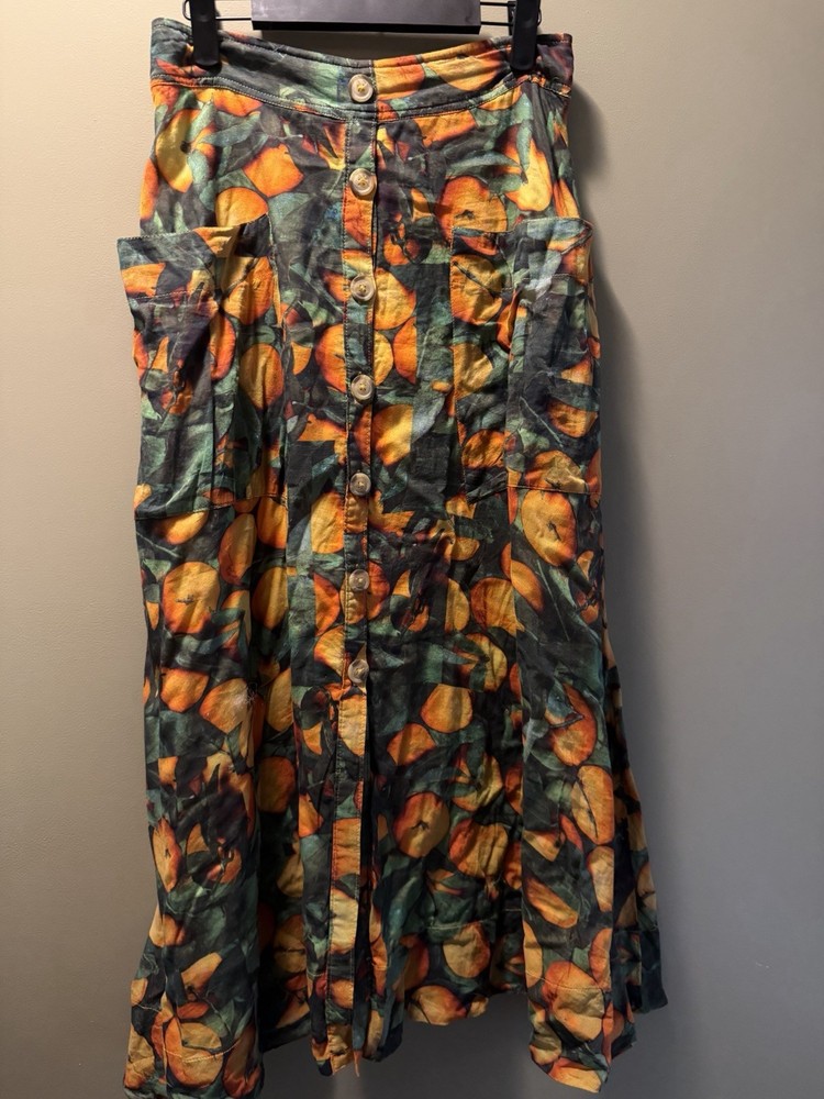 Maeve by Anthropologie Summer Orchard Skirt Button Down Maxi Women's Size 4