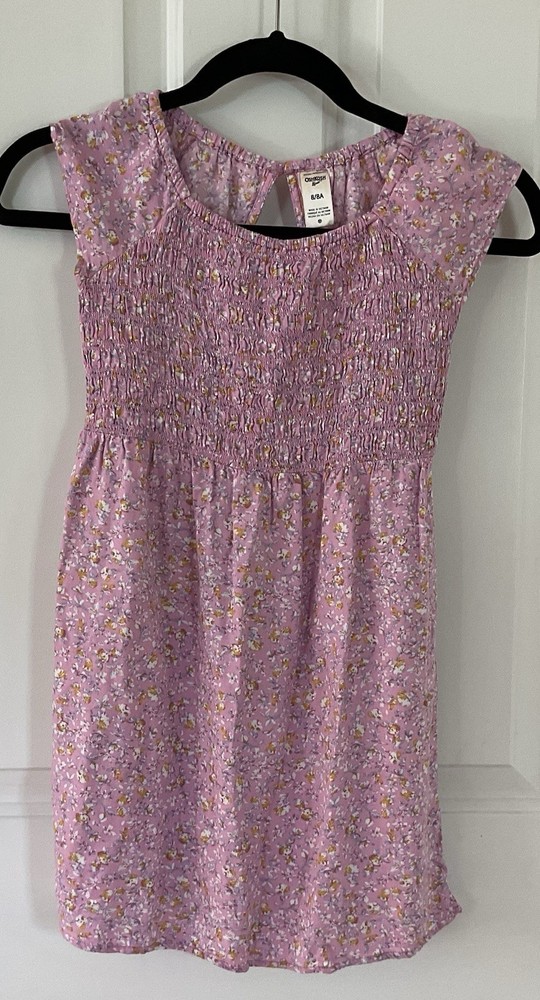 OSHKOSH B'GOSH Girls Floral Sundress Pink Dress 8/8A Spring Summer EUC 1 Owner