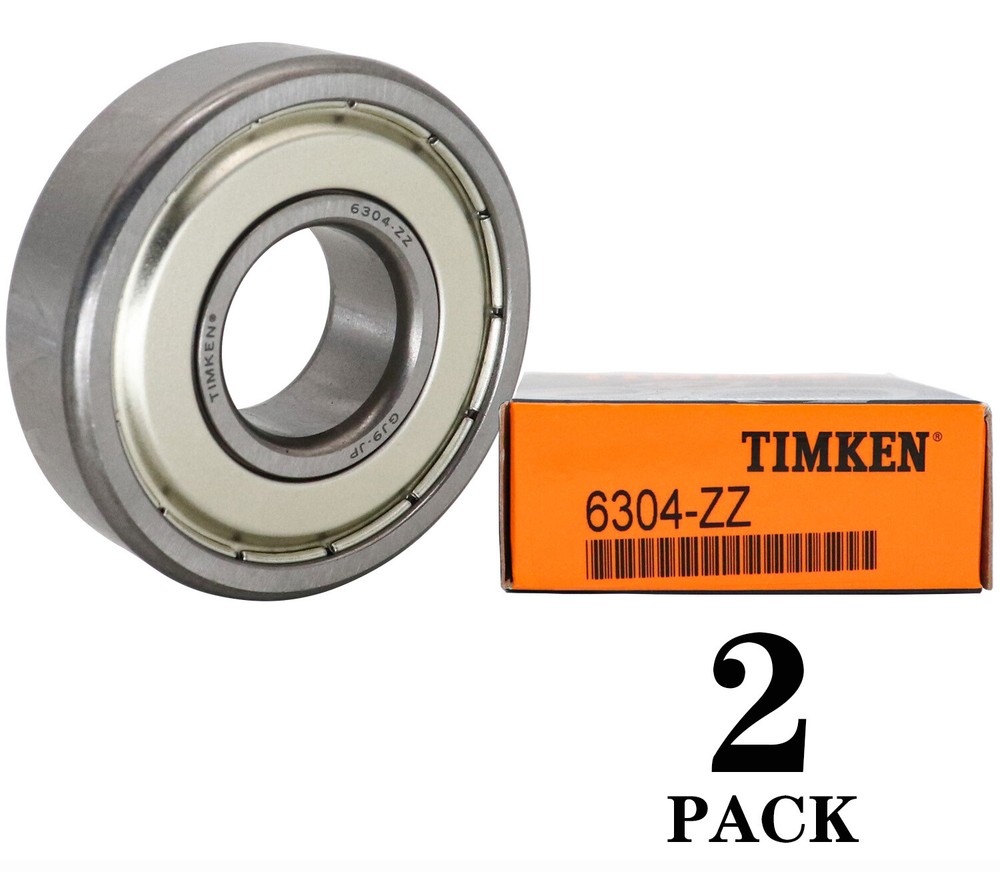 2PACK Timken 6304-ZZ 20x52x15mm Double Seal Ball Bearings 6304ZZ USA