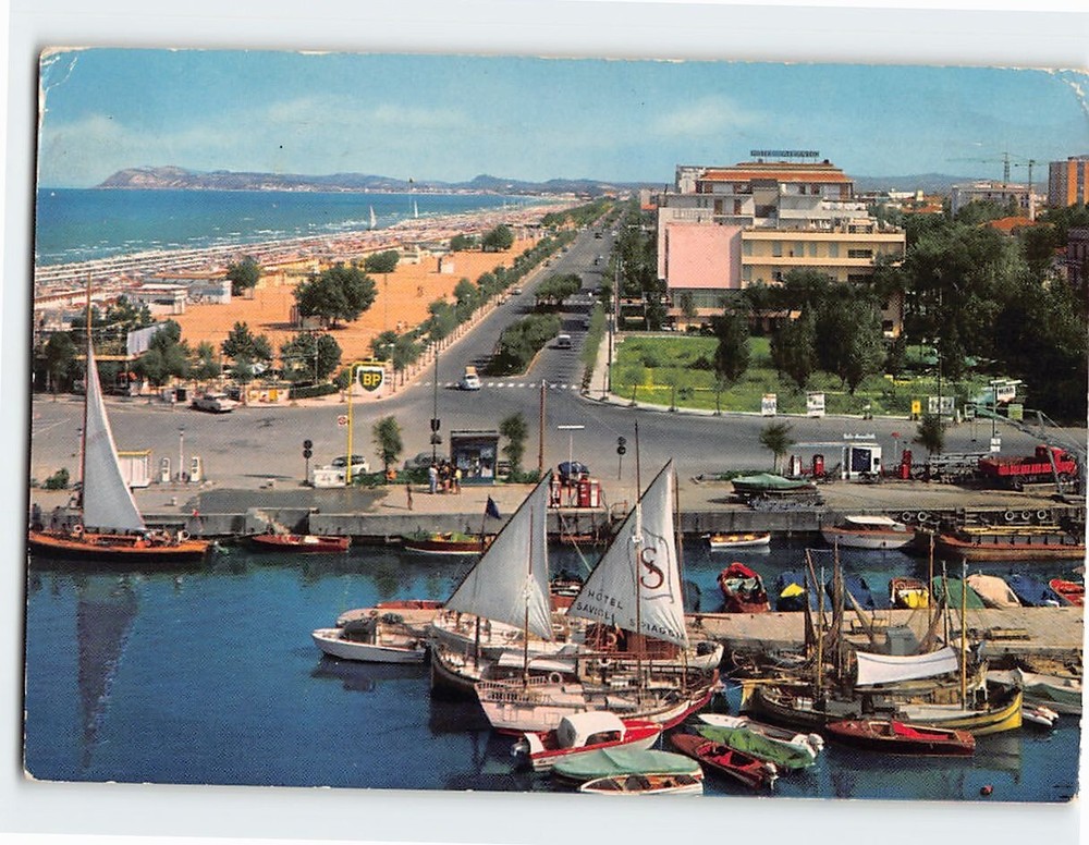 Postcard Darsena e Lungomare Riccione Italy