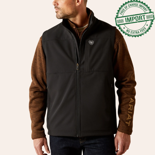 SALE! (Authentic) Ariat Men's Vernon Black Softshell Vest, Comfort, Free ship US