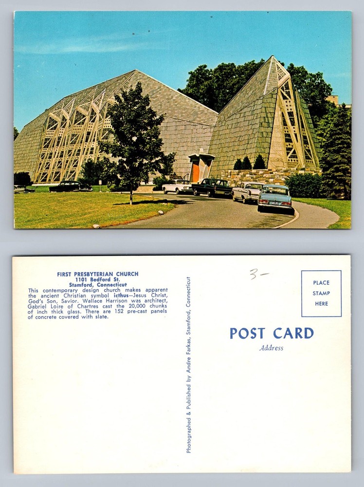 Stamford, CT-Connecticut, First Presbyterian Church Modern Card Vintage Postcard