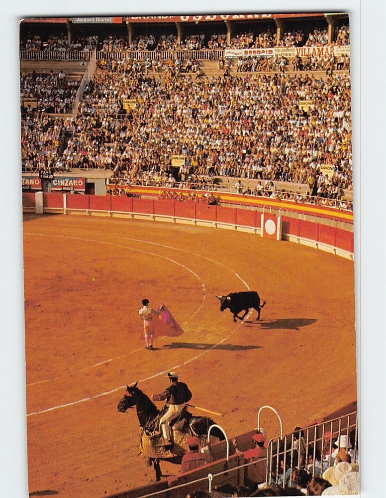 Postcard Bullfighting Scene Barcelona Spain