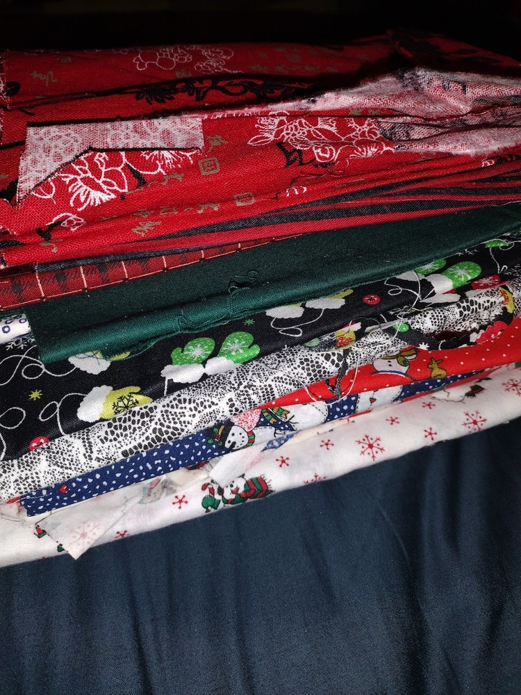 Pieces & Remnants Fabric Lot 3.5 Pounds Various Patterns & Colors Quilting Craft