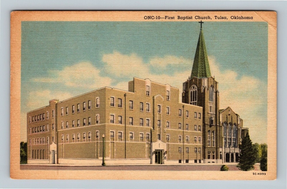 First Baptist Church, Tulsa Oklahoma Vintage Postcard