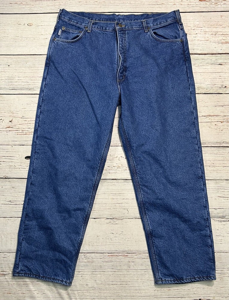 Vtg Carhartt Jeans Men's 42x30 Fleece Lined B155 DST Made In The USA