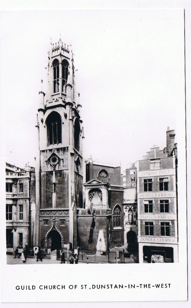 Postcard RPPC London England UK Guild Church Of St Dunstan In The West
