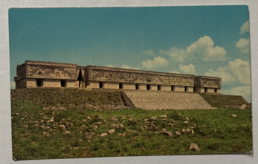 Vintage Uxmal Governor's Palace Postcard Yucatan Mexico Pre-Columbian
