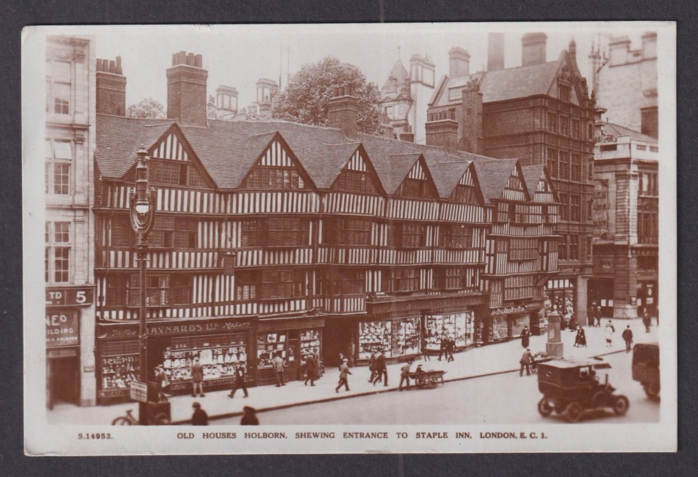 Vintage Postcard England London Old Houses Holborn Entrance To Staple Inn