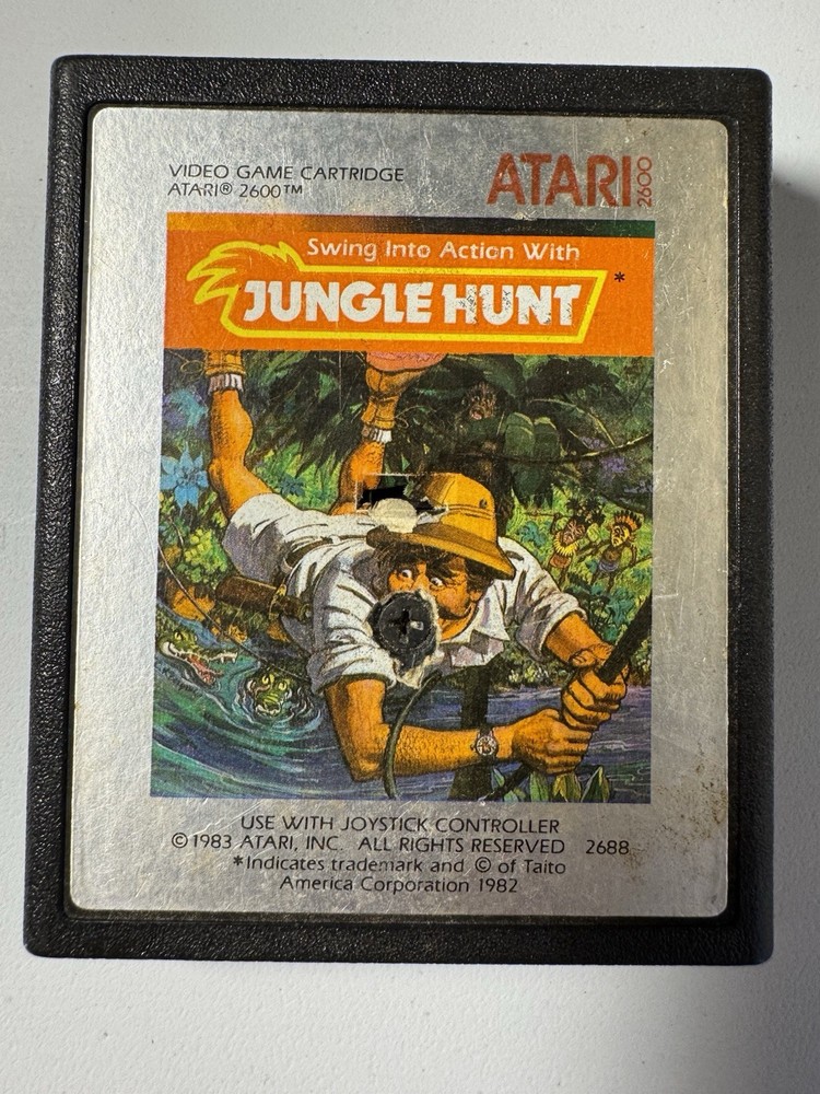 Atari 2600 Jungle Hunt Video Game Cartridge CX2688 1983 Retro Arcade Authentic