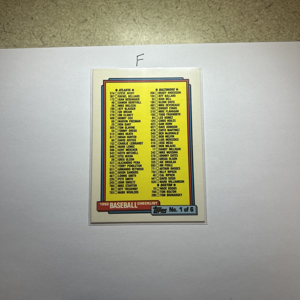 1992 Topps - Checklist No. 1 of 6 #131