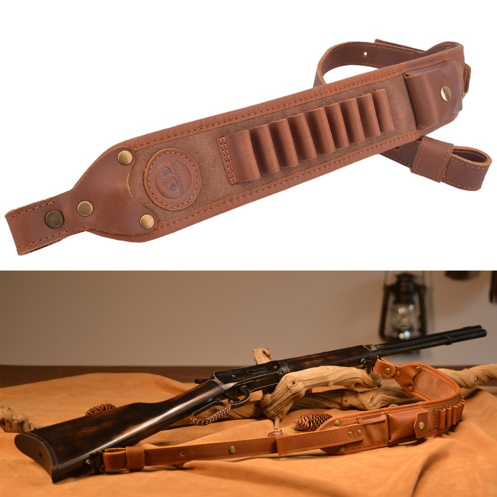 Rifle Sling Shoulder Straps For Shot Gun with Buffalo Cartridge Case Holder NEW