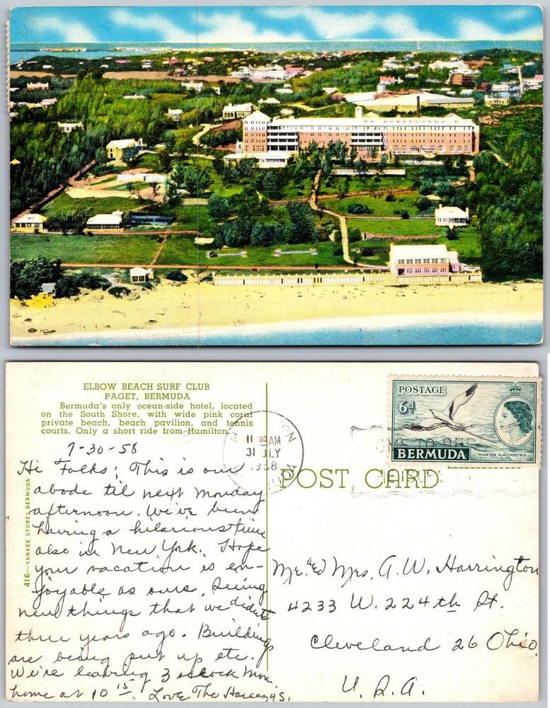 Elbow Beach Surf Club Bermuda Postcard
