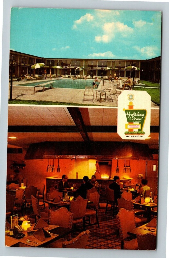 Macon GA-Georgia, Holiday Inn West, Antique Vintage Souvenir Postcard