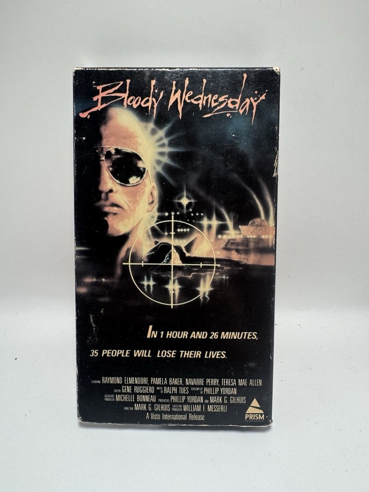 Bloody Wednesday VHS 1987 Action  Prism Entertainment 80s Horror Slasher Cut Box