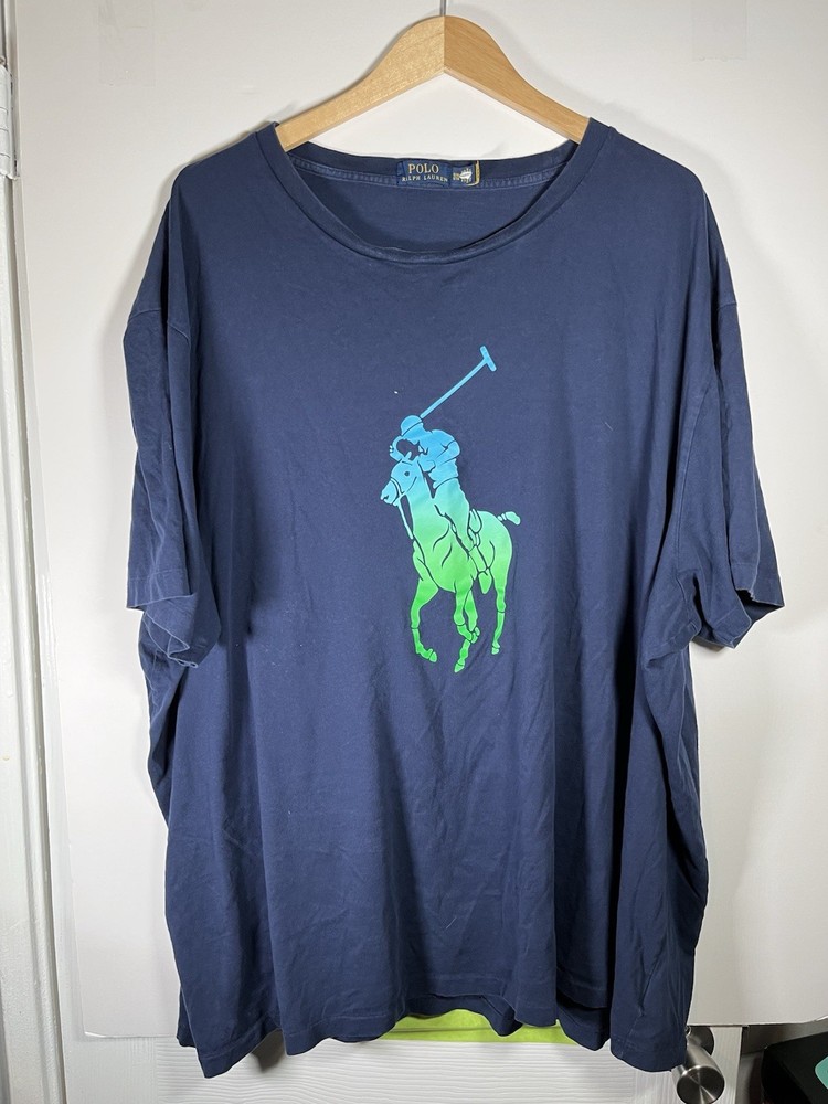 Polo Ralph Lauren Shirt 5XB Big And Tall Mens Navy Blue Big Pony Graphic
