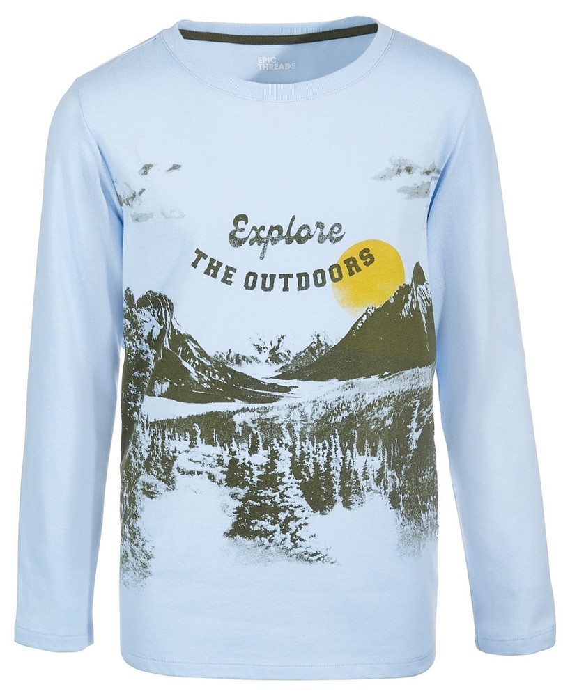 NWT Epic Threads Big Boys Explore the Outdoors T-shirt- Horizon Blue
