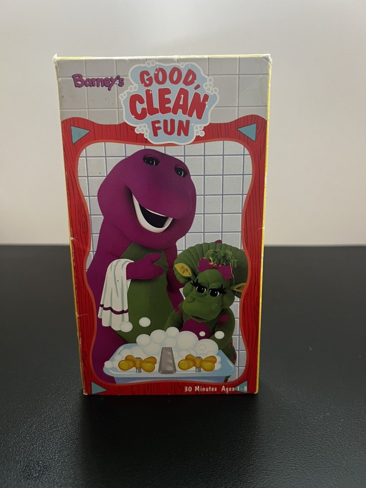 Barney & Friends Good Clean Fun VHS 1998 Video Tape PBS Kids RARE Cartoon Movie