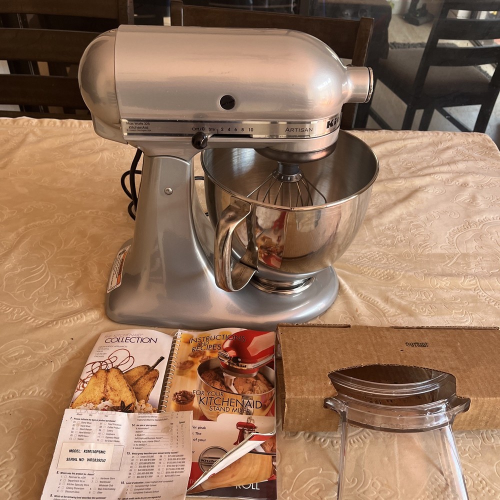 KitchenAid Artisan 5-qt Tilt-Head Stand Mixer KSM150PSMC Includes Instructions