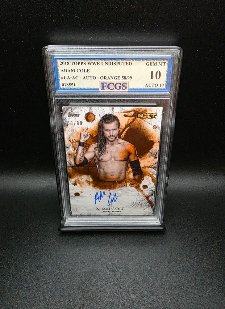 Adam Cole #UA-AC (2018) Topps Undisputed WWE Orange Auto /99 - Graded 10 [FCGS]-image
