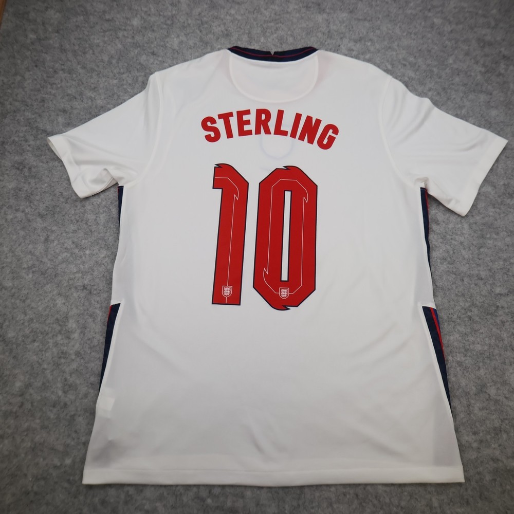 England Football Shirt Large White Away Kit 2020 2021 Raheem Sterling 10 Jersey
