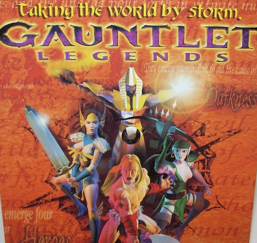Gauntlet Legends Arcade Flyer Original 1998 NOS Video Game Foldout Artwork