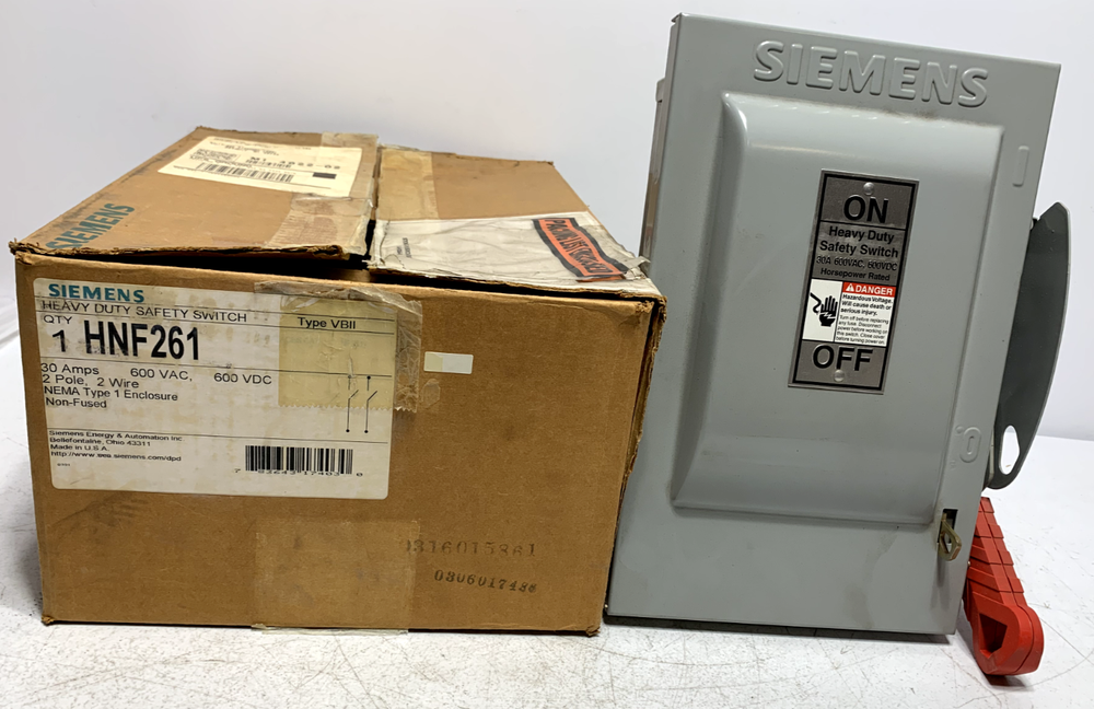 Siemens HNF261 Heavy Duty Safety Switch  30 Amp 600V 2P 2W