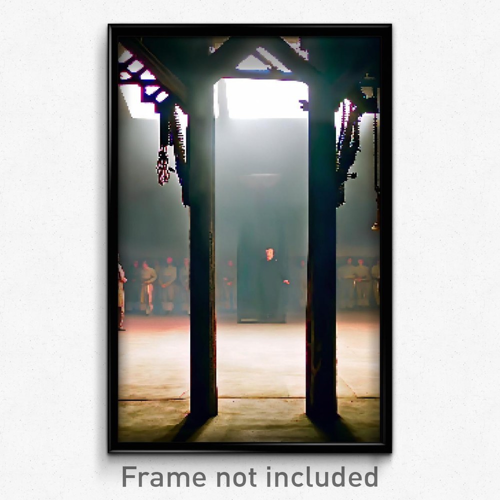 8 Bit Stupendous Gallows Pixel Art Psychedelic Game Poster