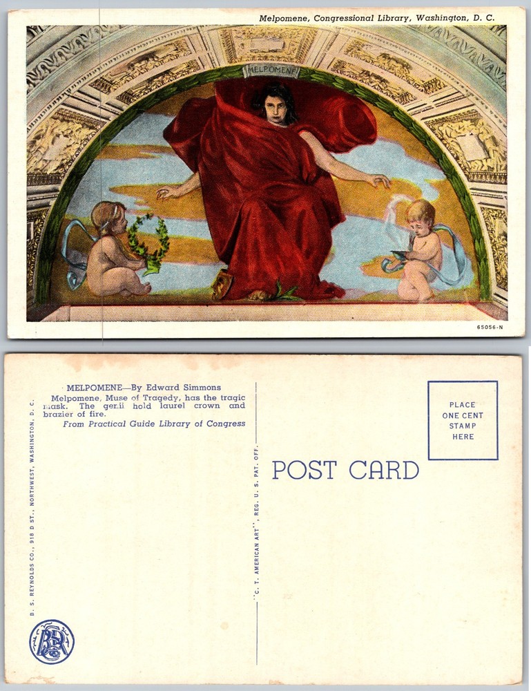 Melpomene Congressional Library Washington DC Postcard