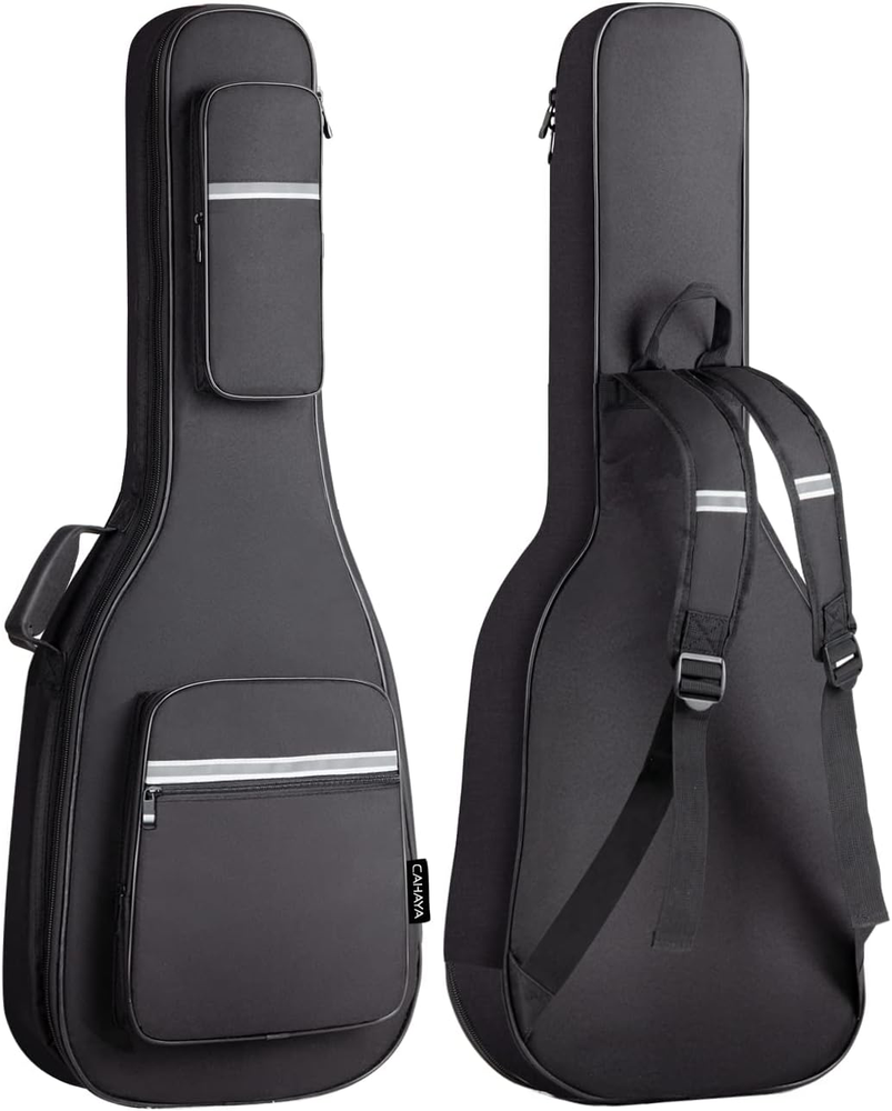 Padded Electric Guitar Bag Soft Case 0.5in Thick with Reflective Bands
