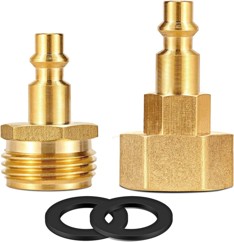 2Pcs RV &Garden Hose Winterize Blow Out Plug with Air Compressor Quick Connect