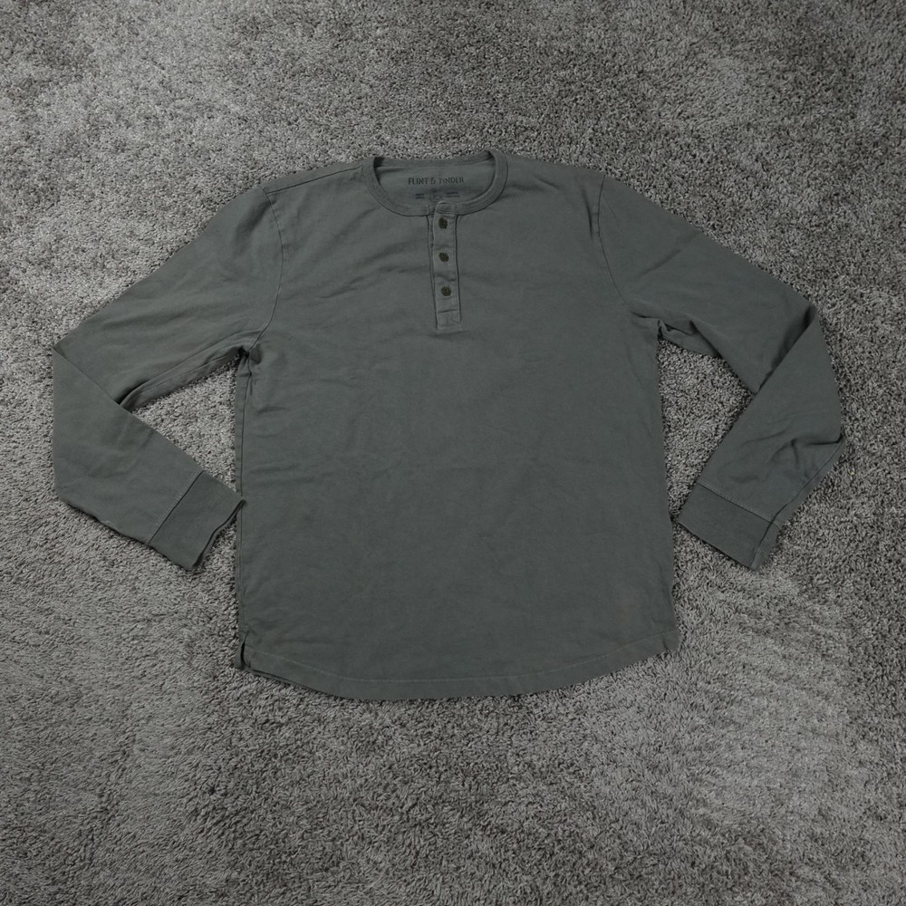 Flint & Tinder Henley Shirt Mens Extra Large Heavyweight Cotton Tee Workwear
