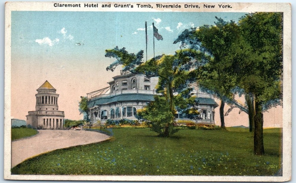 Postcard - Claremont Hotel & Grant's Tomb, Riverside Drive, New York, USA