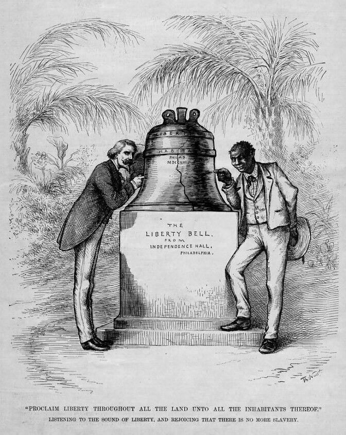 NEGROES LIBERTY BELL INDEPENDENCE HALL PHILADELPHIA REJOICE NO MORE SLAVERY