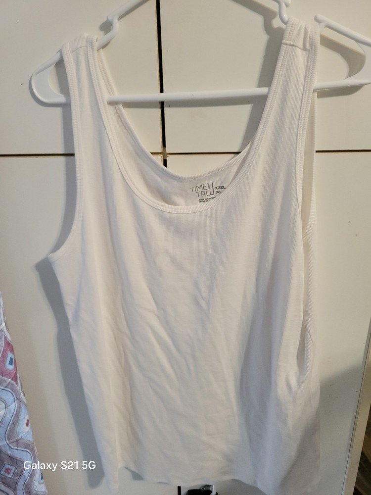 Womens White 3xl Time&tru Tank Top