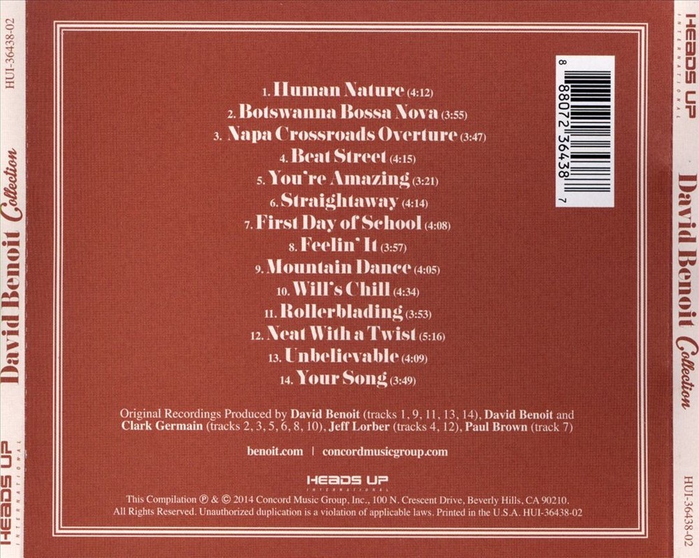 David Benoit David Benoit Collection New Cd