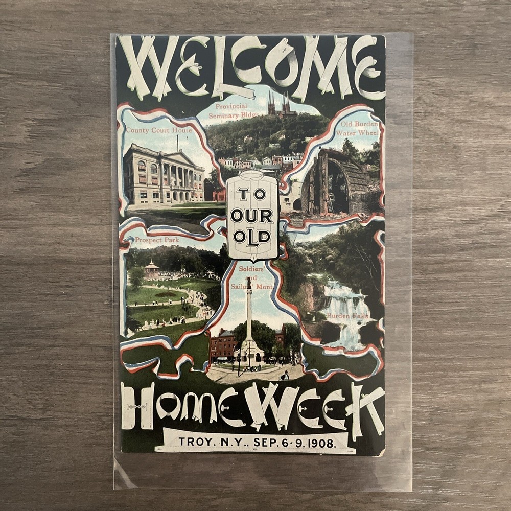 Troy New York Welcome to our Old Home week 1908 Postcard