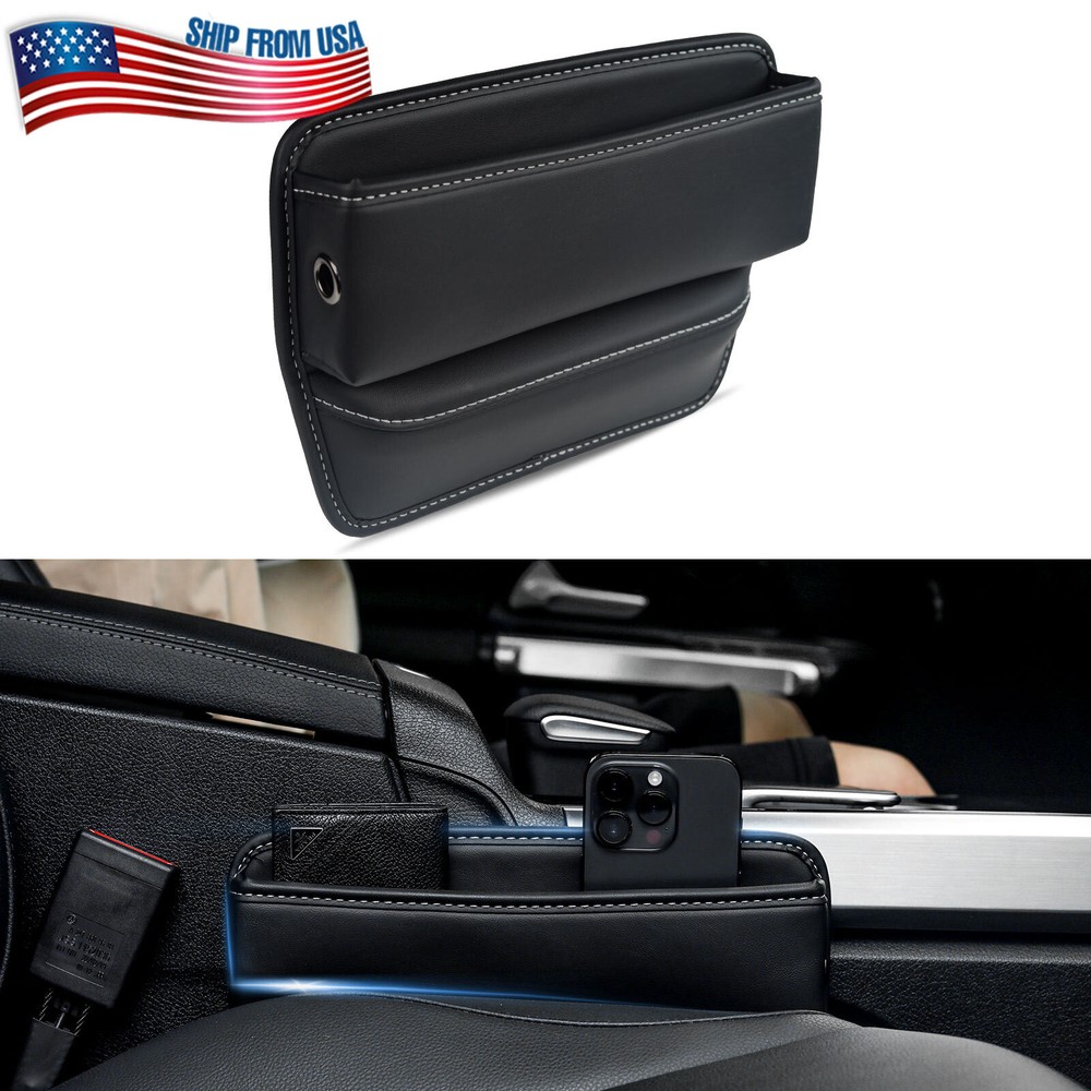 Car Seat Gap Filler Cinch Organiser Leather Sponge Filled Hold Phone Money Keys;