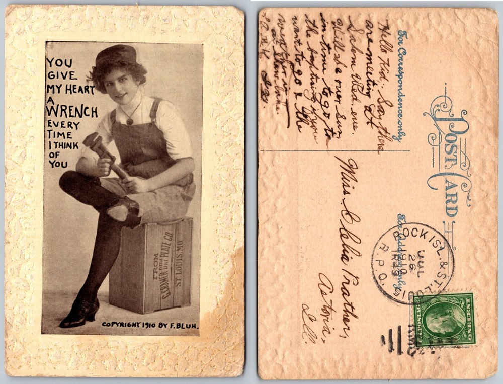Heart Wrench Woman Postcard