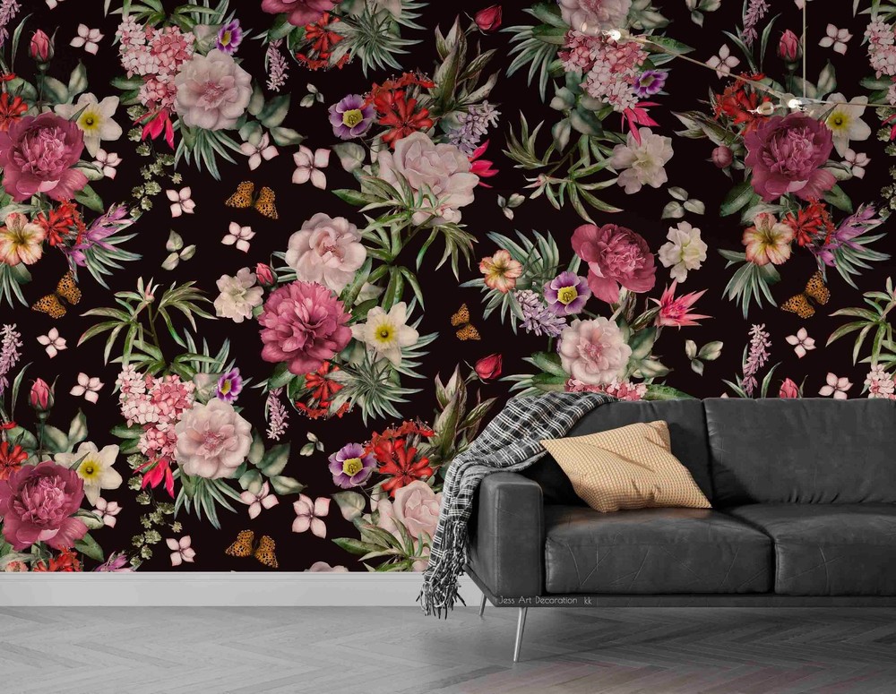 3D Baroque Style Flowers Pattern Wall Murals Wallpaper Murals Wall Sticker 35