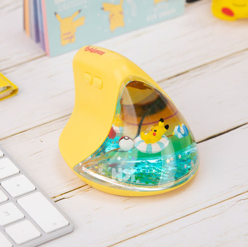 Official Licensed Pokemon Wireless Ergonomic Vertical Mouse  Clear Pool Pikachu
