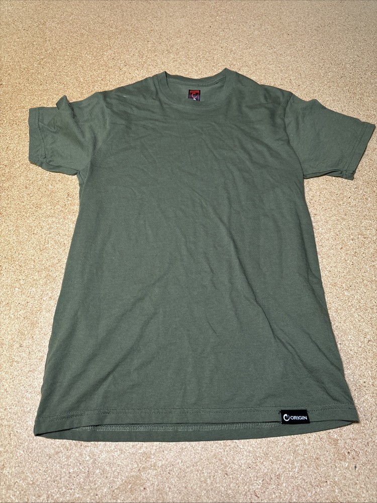 Origin Maine Shirt Mens Small Green DG Short Sleeve Tee Stretch Basic Gym D2
